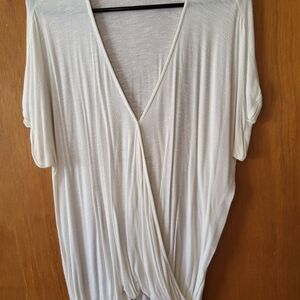 Maurices Cream Drape Blouse